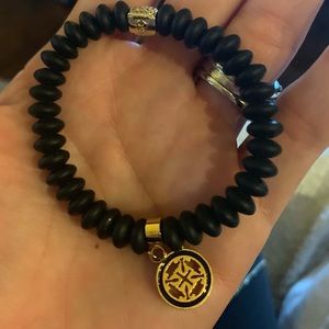 Black silicone rustic cuff bracelet